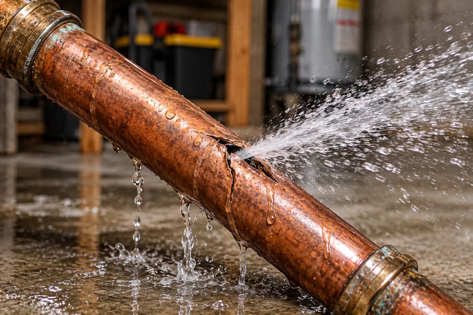 Burst pipe water damage cleanup in Littleton CO