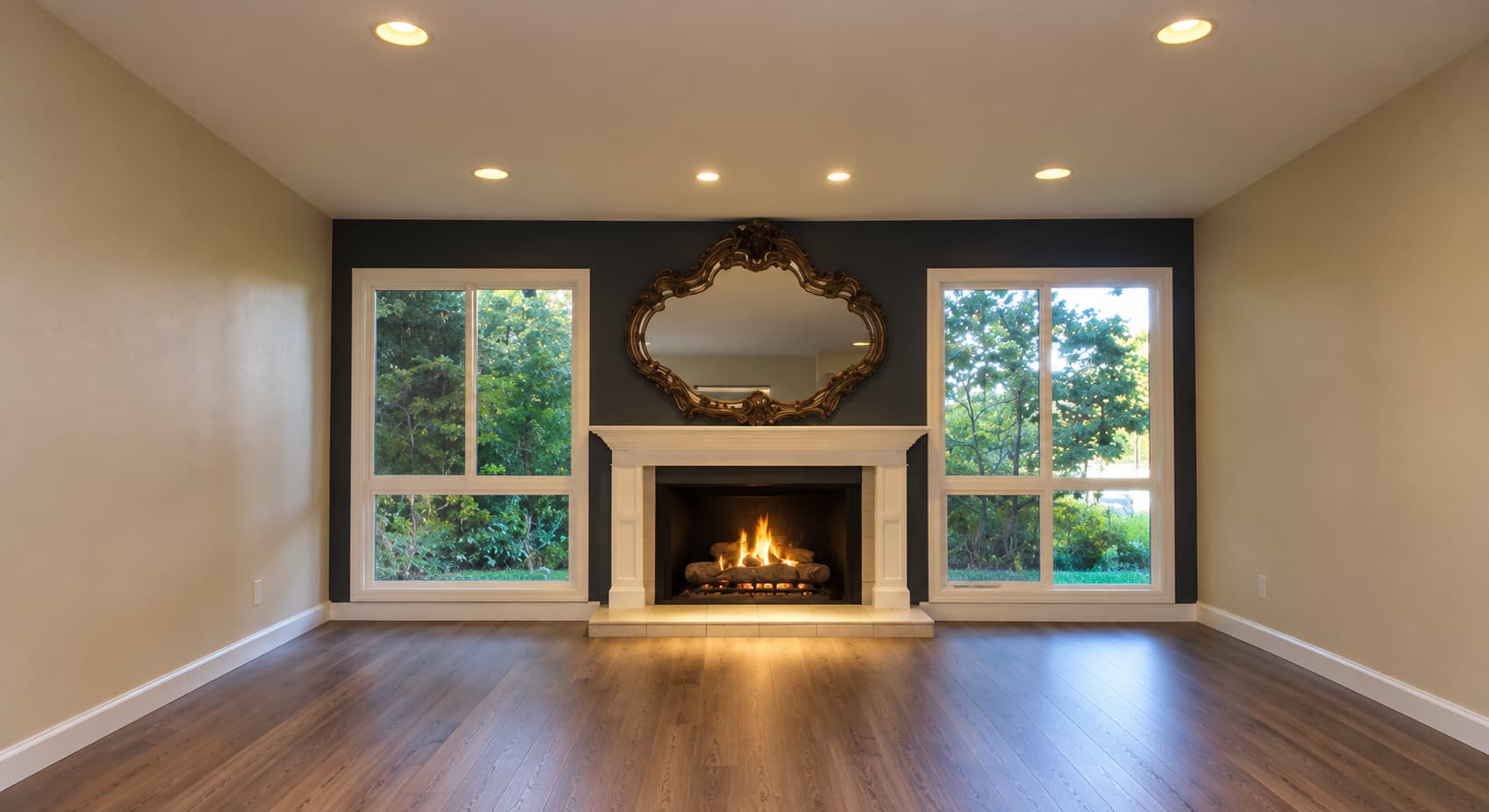 Restored basement after water damage cleanup in Littleton